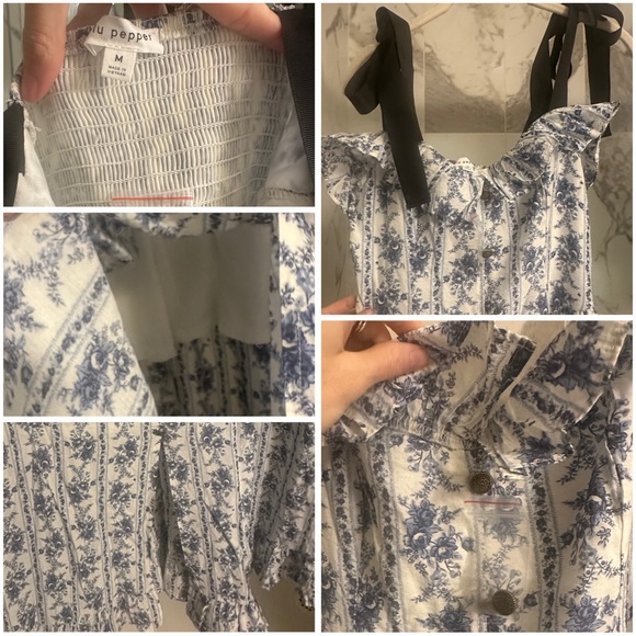 VICI Canyon Crush Fit n’ Flare Midi Dress in Blue Floral M NWT - Picture 8 of 8